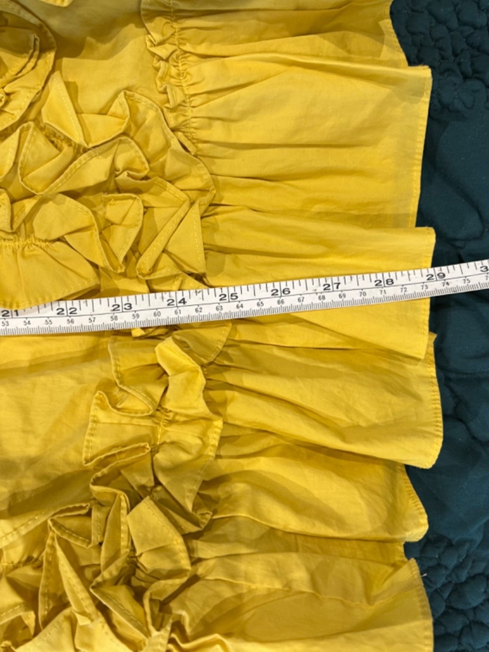 Ryu Strapless Yellow Ruffle Hem Sundress size Large - Picture 7 of 7